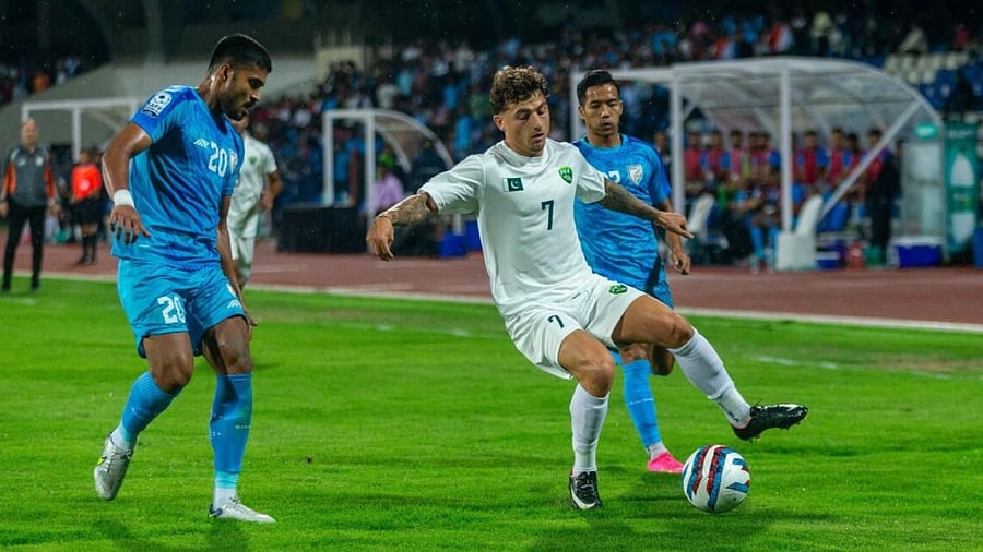 Otis Khan (centre) is among a growing number of foreign-born players turning up to play for their country of origin. Twitter