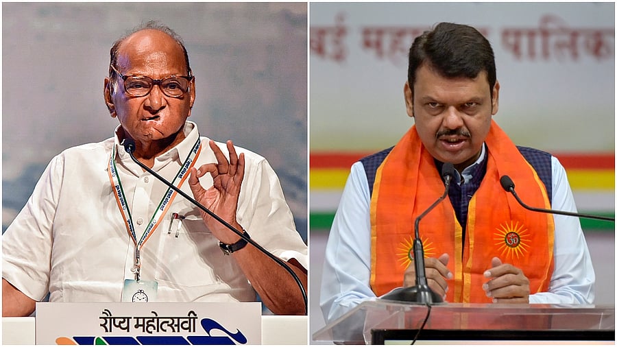 <div class="paragraphs"><p>NCP supremo Sharad Pawar (L) and Maharashtra  Chief Minister Devendra Fadnavis (R). </p></div>