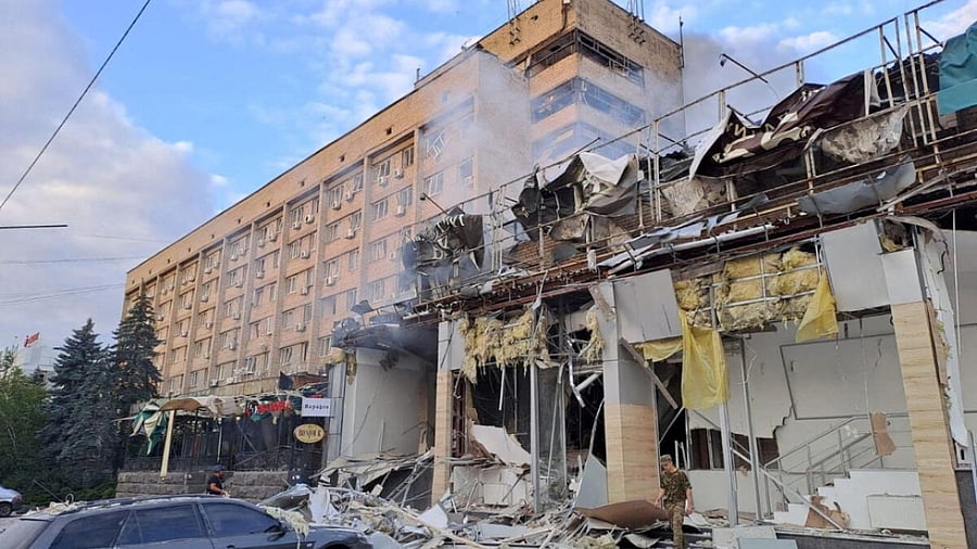 <div class="paragraphs"><p>Site of attack in Ukraine.</p></div>