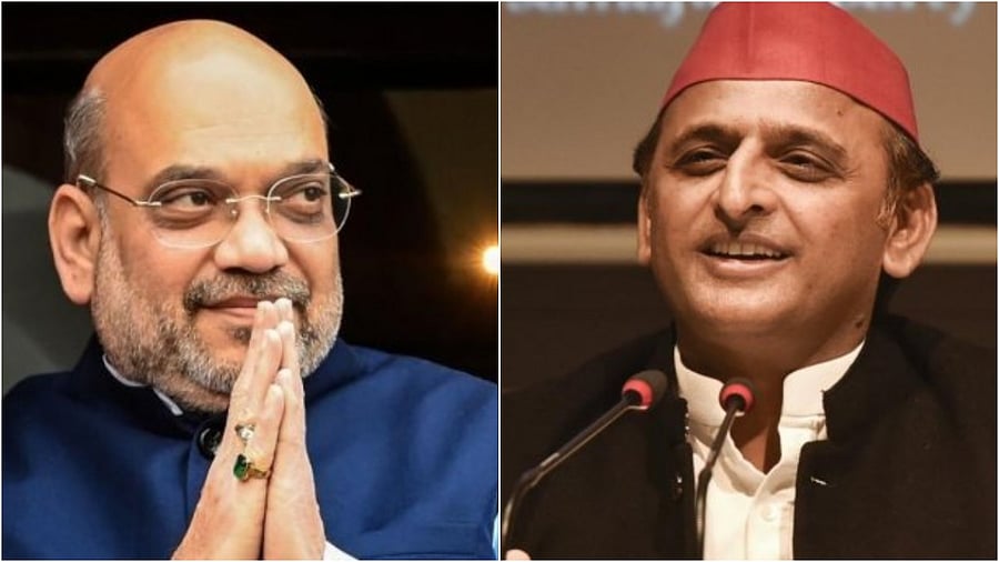 Home Minister Amit Shah(L) and SP chief Akhilesh Yadav. Credit: PTI Photo