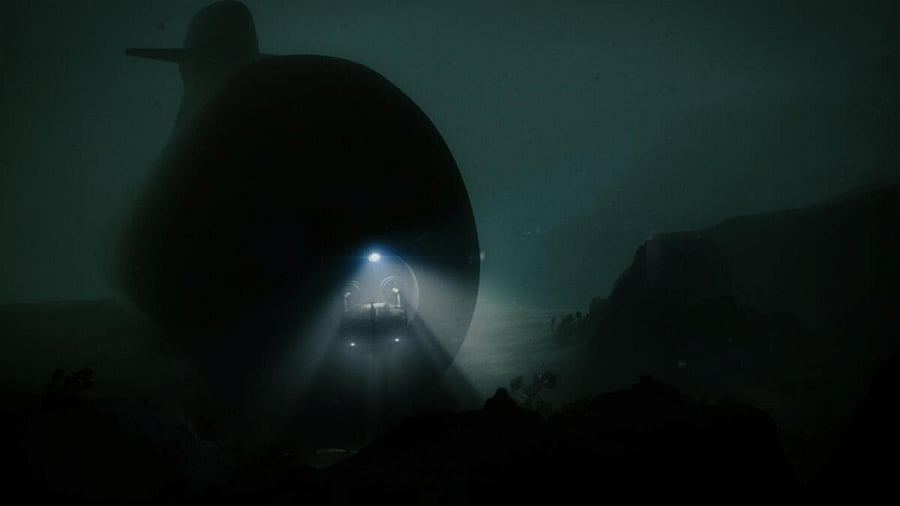 An undated artist's rendition depicts an unmanned vehicle exiting the A26 submarine. Credit: Reuters Photo
