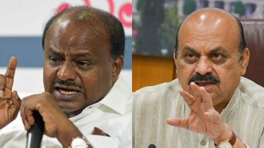H D Kumaraswamy (L); Basavaraj Bommai. Credit: DH FIle Photos