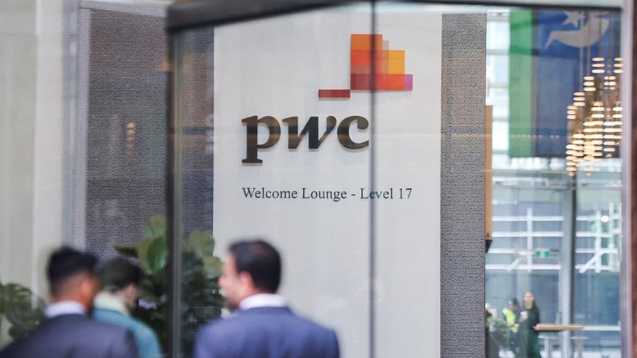 PwC sign is seen in the lobby of their offices in Barangaroo, Australia June 22, 2023. Credit: Reuters Photo