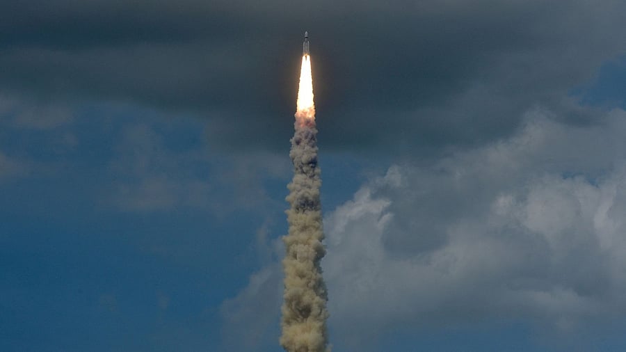 India's LVM3-M4 lifts off carrying the Chandrayaan-3 lander from the Satish Dhawan Space Centre at Sriharikota. Credit: Reuters Photo