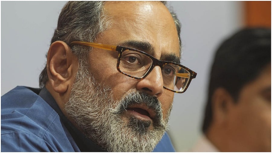 Union Minister Rajeev Chandrasekhar. Credit: PTI Photo