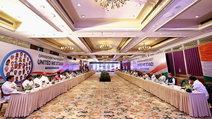 Opposition leaders met for dinner in Bengaluru on July 17, 2023. Credit: Twitter/@kharge