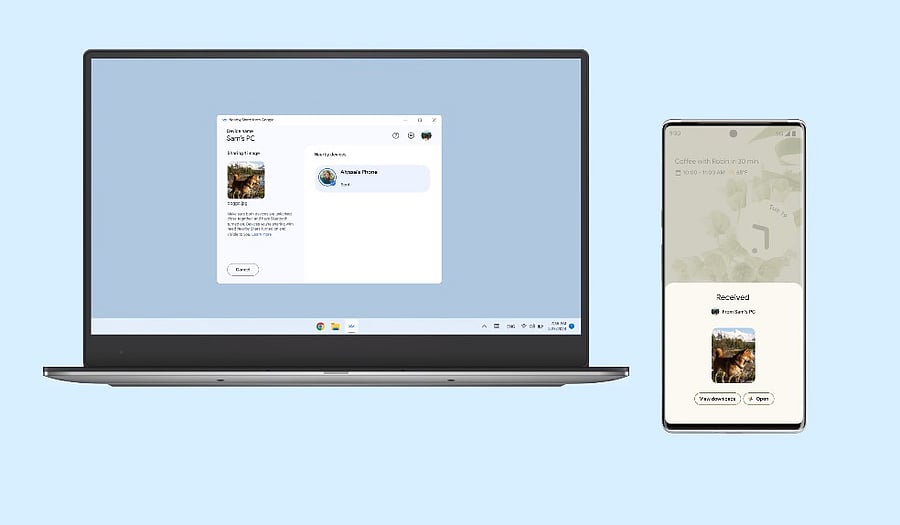 Google finally brings Nearby Share app to Windows PC. Credit: Google