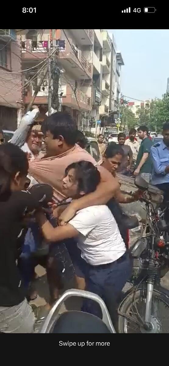 A pilot and her husband were roughed up after they were caught abusing a minor.