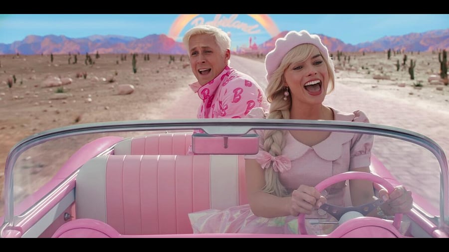 Margot Robbie and Ryan Gosling in ‘Barbie’.