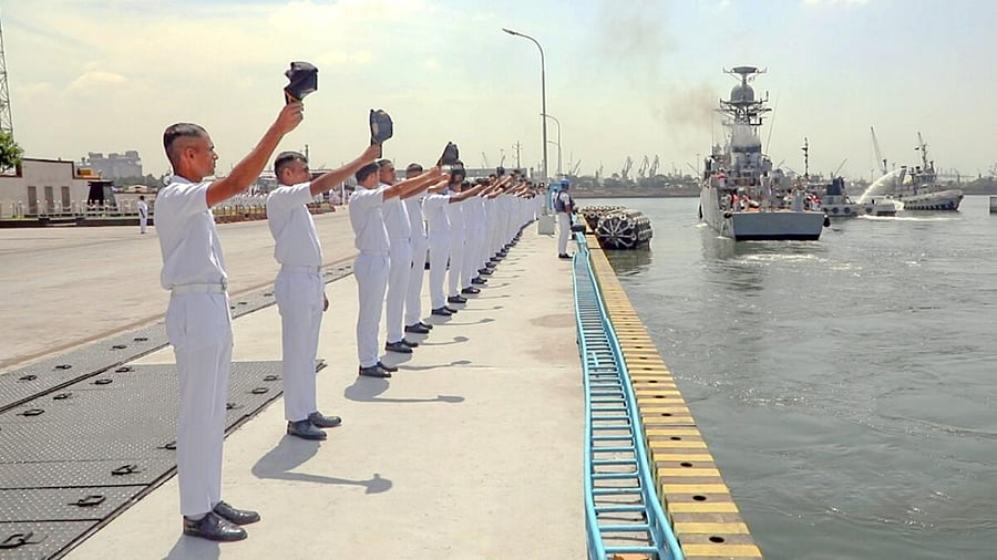 INS Kirpan sets sail to Vietnam. Credit: PTI Photo