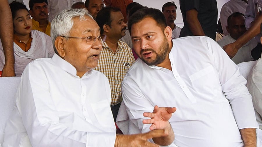 Bihar Chief Minister Nitish Kumar and his deputy Tejashwi Yadav. Credit: PTI Photo