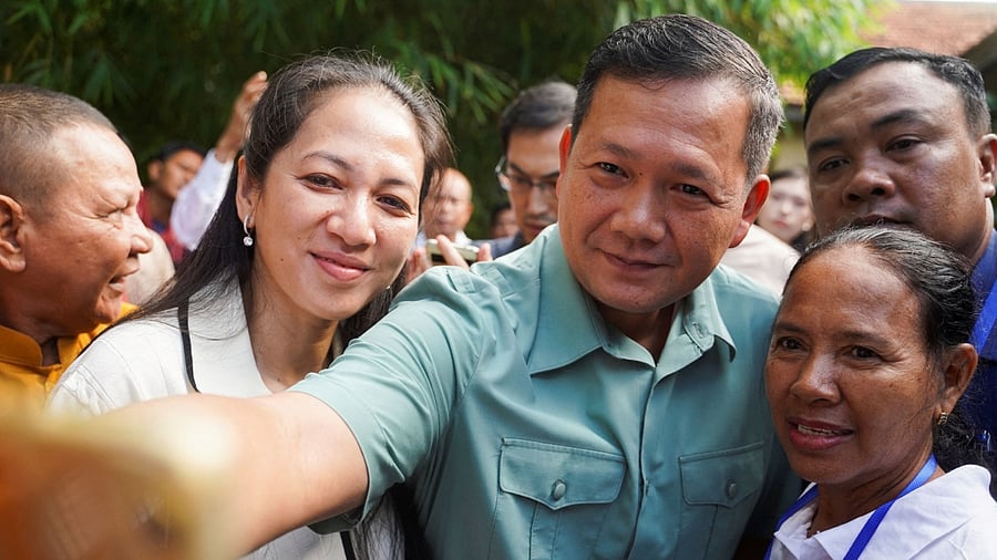 Hun Manet, son of Cambodia's Prime Minister Hun Sen is seen at a polling station on the day of Cambodia's general election, in Phnom Penh, Cambodia, July 23, 2023. Credit: Reuters Photo