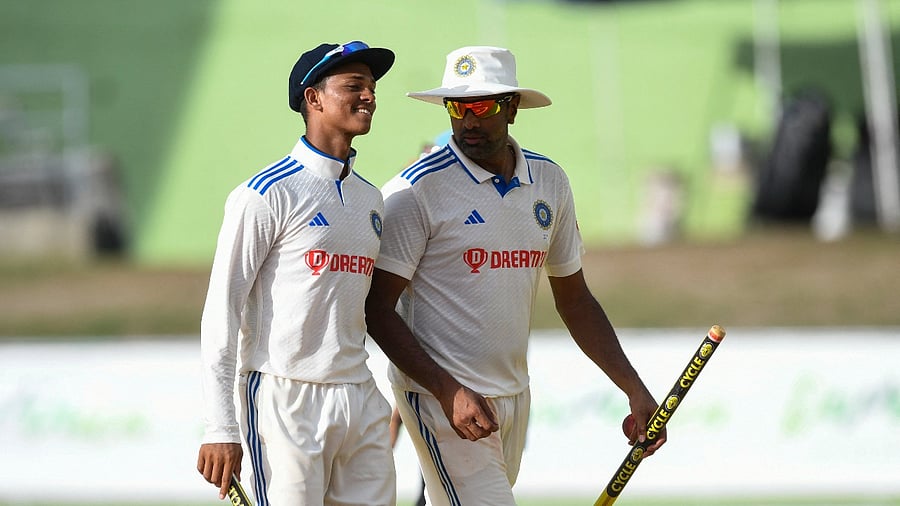 India, who won the first Test by an innings and 141 runs to take a 1-0 lead, had declared their second innings at 181 for 2. Credit: Twitter/@BCCI