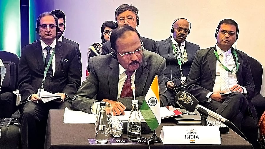 NSA Ajit Doval attends the BRICS National Security Advisors' meeting, in Johannesburg, South Africa, Tuesday, July 25, 2023. Credit: PTI Photo