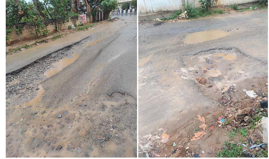 Poor road at HN Halli lake. Credit: DH Photo