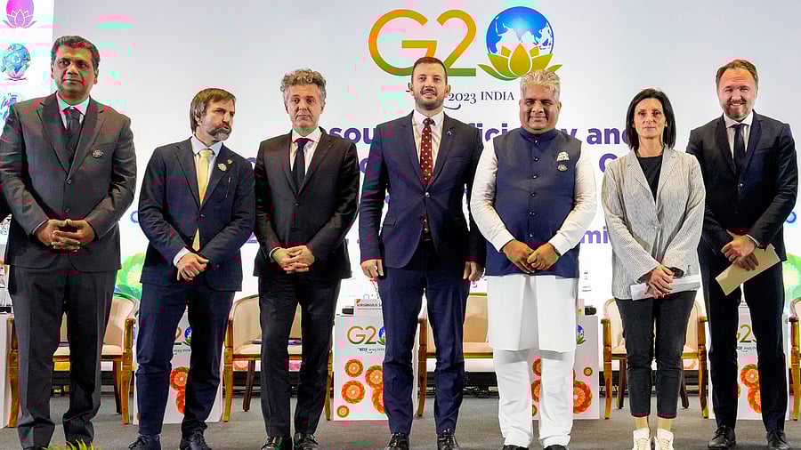 Launch of Resource Efficiency and Circular Economy Industry Coalition (RECEIC) at the 4th G20 Environment and Climate Sustainability Working Group (ECSWG) meeting. Credit: PTI Photo