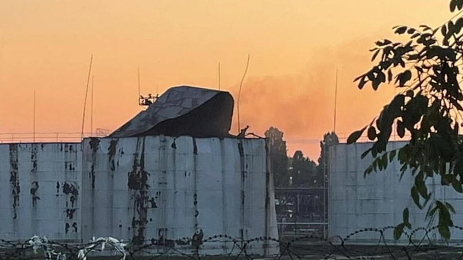 Storage tanks damaged by a Russian drone strike are seen in a sea port, amid Russia's attack on Ukraine, in Odesa Region, Ukraine July 24, 2023. Credit: Reuters/Representational image