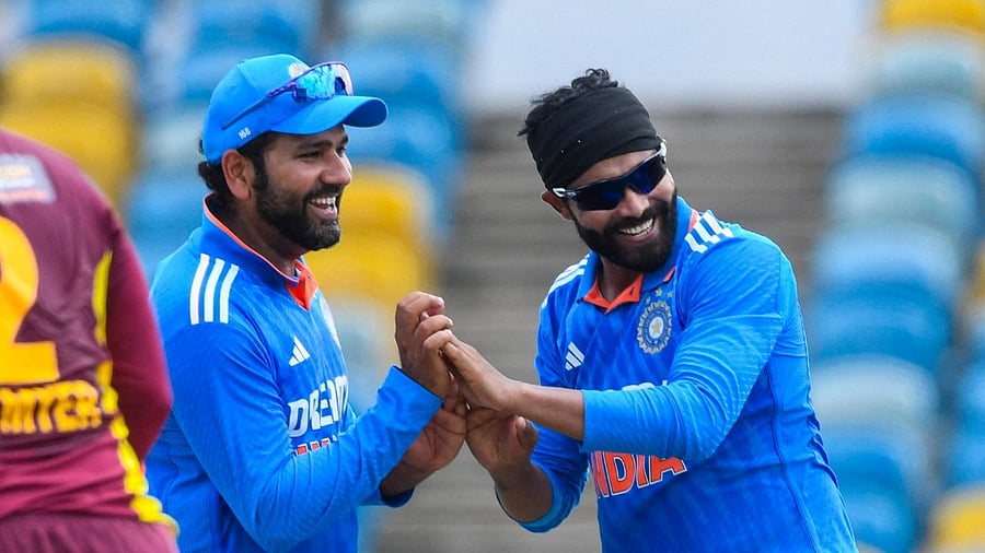 In the end, Jadeja (16 not out) also got 20-odd balls to bat and Rohit hit the winning runs. Credit: Twitter/@BCCI