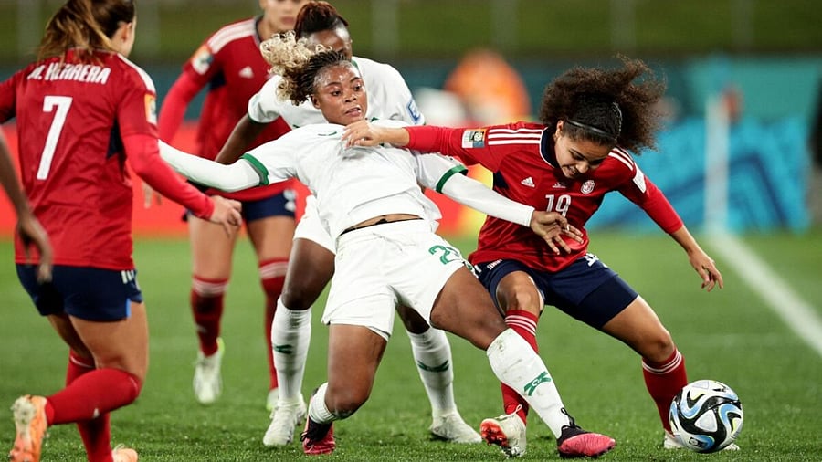 FIFA Women’s World Cup Australia and New Zealand 2023 - Group C - Costa Rica v Zambia - Waikato Stadium, Hamilton, New Zealand - July 31, 2023 Zambia's Hellen Chanda in action with Costa Rica's Alexandra Pinell. Credit: Reuters Photo