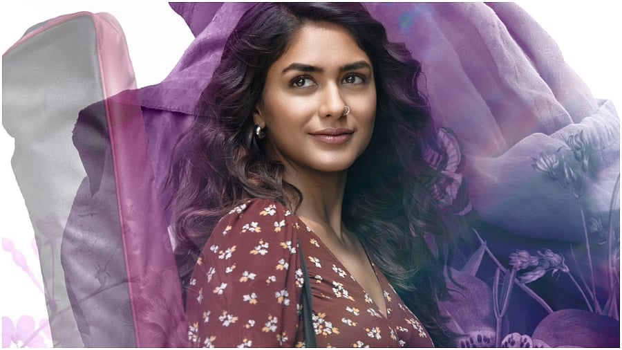 Poster of Telugu film 'Hi Nanna' featuring Mrunal Thakur. Credit: Vyra Entertainments