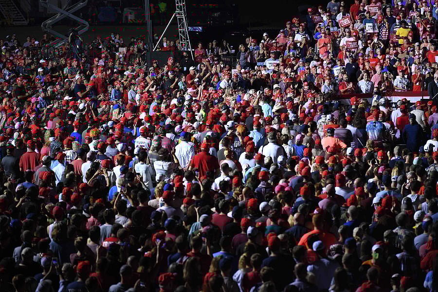 Supporters of US President Donald Trump attend a campaign rally at Pensacola International Airport in Pensacola, Florida. Credit: AFP Photo
