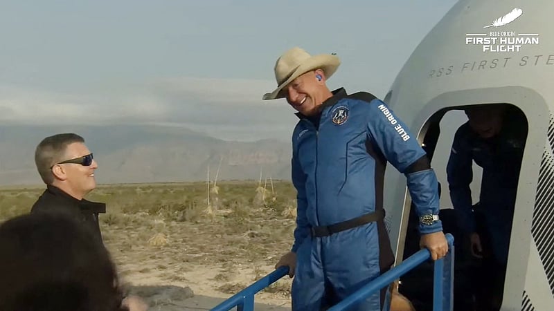 In Pics: Jeff Bezos completes his Blue Origin flight to space