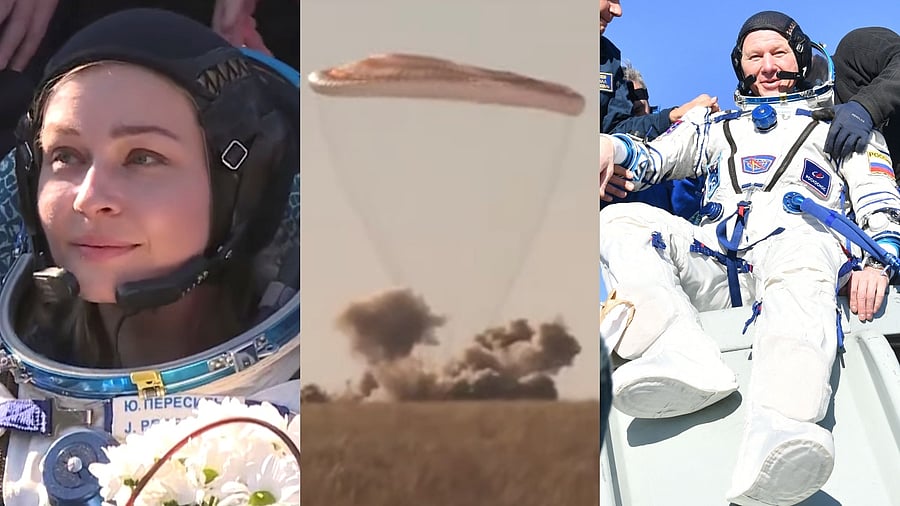 Russian film crew returns to Earth after filming first movie in Space; See Pics