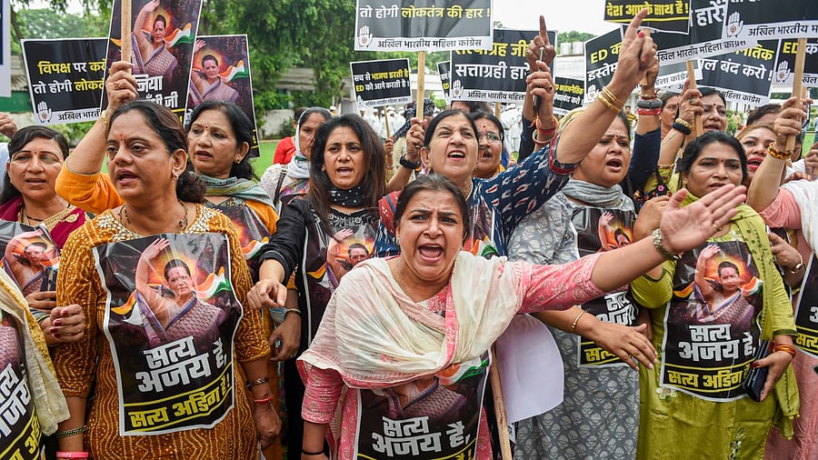 Sonia Gandhi ED case: Congress workers protest across country Credit: PTI Photo