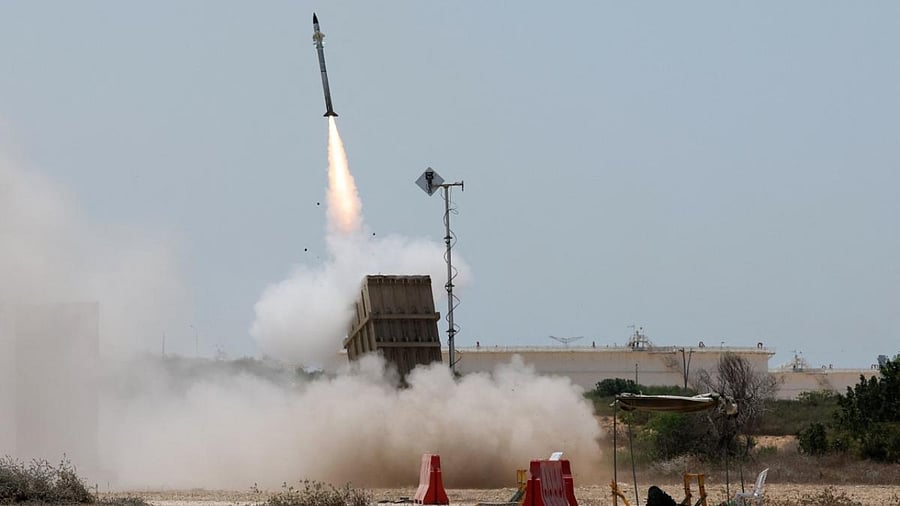 An Israeli Iron Dome air defence system launches a missile to intercept rockets fired from the Gaza Strip, on the outskirts of the southern Israeli city of Ashkelon, on August 7, 2022, amid heightened tensions between Israel and Palestinian militants in the Gaza Strip. Credit: AFP Photo
