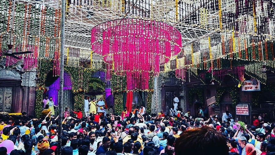 <div class="paragraphs"><p>File photo of Banke Bihari Temple in the town of Vrindavan during Janmasthami.</p></div>