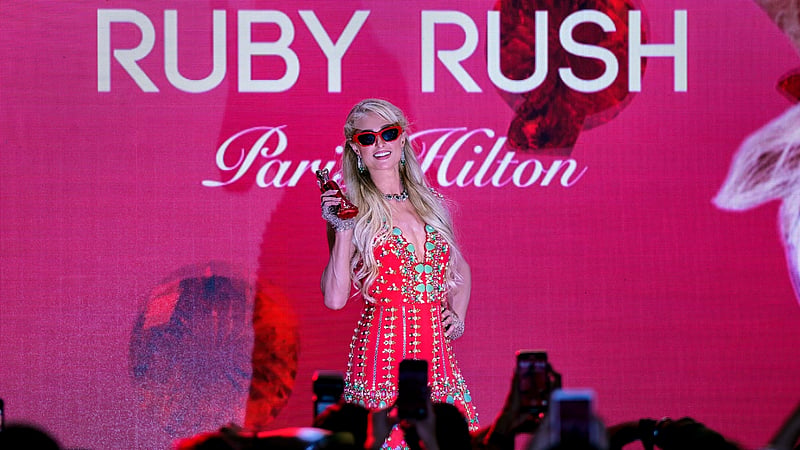 Paris Hilton launches her perfume Ruby Rush in Mumbai; See Pics