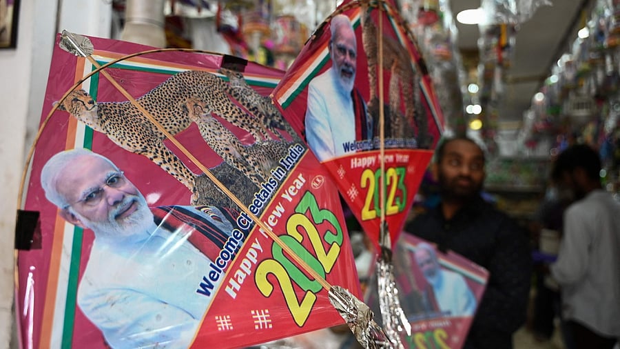Makar Sankranti 2023: Kites with faces of celebs are in high demand Credit: AFP Photo