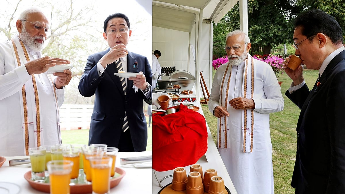 PM Modi, PM Kishida enjoy drinks and snacks at Delhi's Buddha Jayanti Park