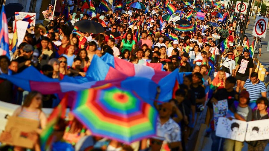 People attend a march as part of the LGBT+ pride celebrations, in Ciudad Juarez, Mexico June 18, 2023. Credit: Reuters Photo