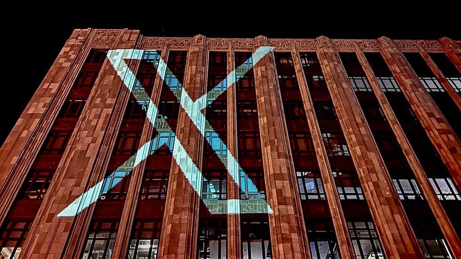  New logo - X being displayed at the headquarters of Twitter, in San Francisco, USA. PTI Photo