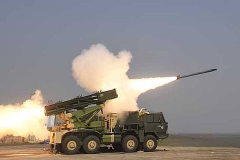 DRDO-developed Pinaka rocket 