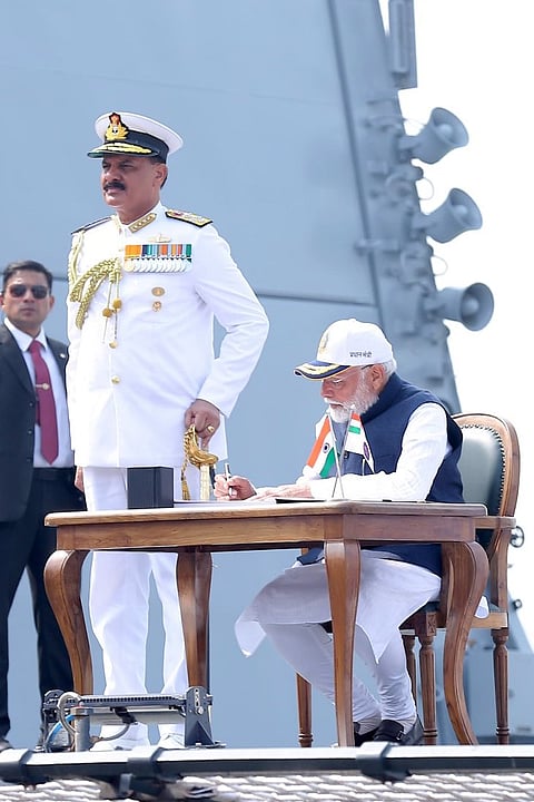 Prime Minister commissions three indigenous frontline naval combatants