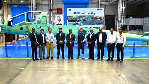 Alt="Tata-Boeing facility manufactured 400th Apache fuselage"