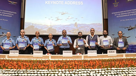Alt="IAF engages industry on unmanned & autonomous systems roadmap at Drone Federation India Workshop"