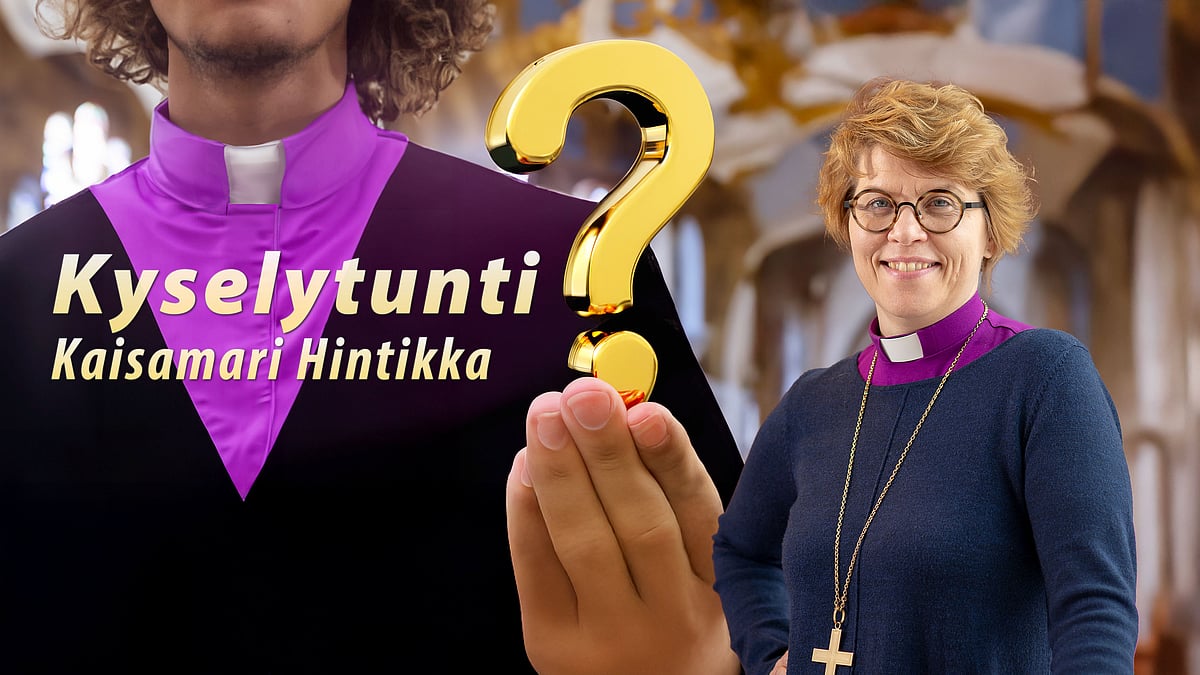 Kyselytunti-videocastissa Espoon hiippakunnan piispa Kaisamari Hintikka.