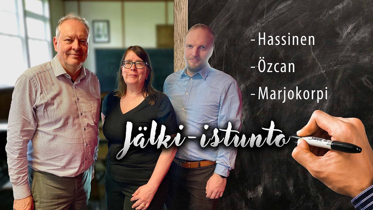 Jälki-istunto-podcastissa keskustelemassa Taneli Hassinen, Freija Özcan ja Santeri Marjokorpi