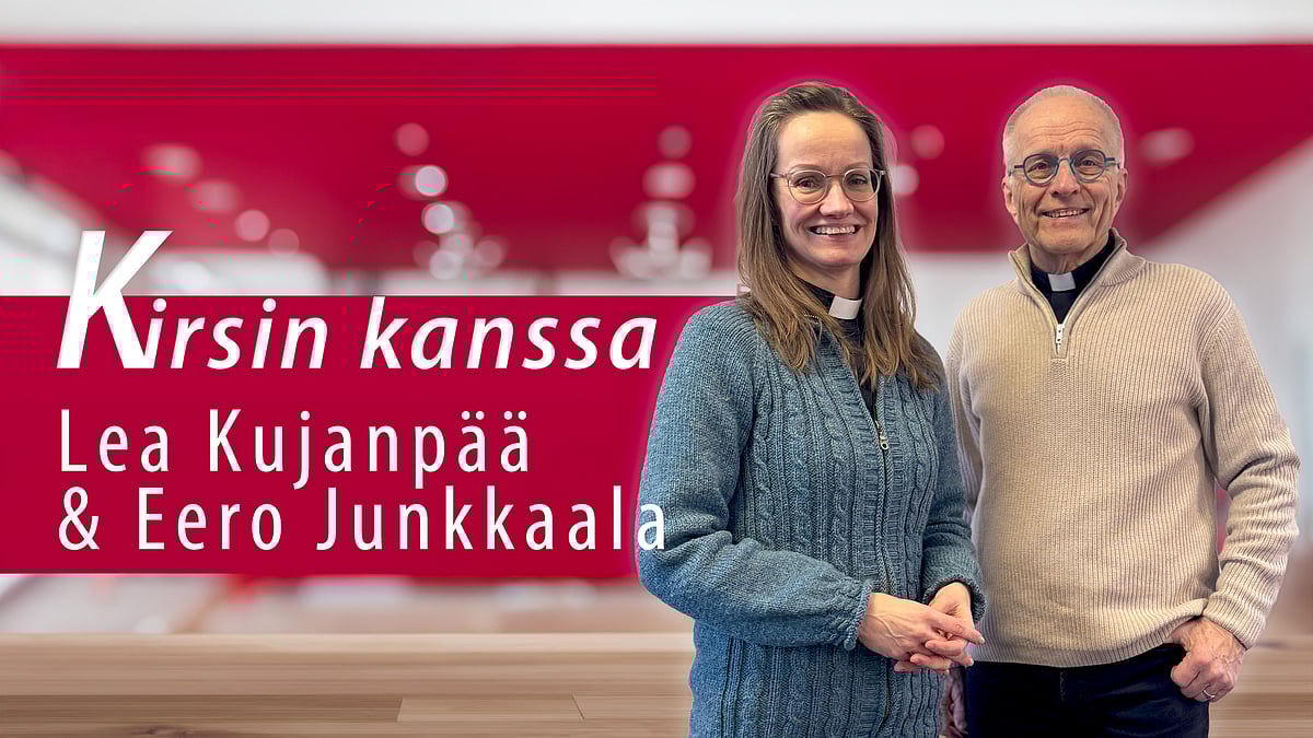Kirsin kanssa -podcastissa Eero Junkkaala ja Lea Kujanpää.