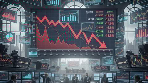 Sensex falls 367 points, Nifty 50 ends below 26,050—six highlights from stock market 