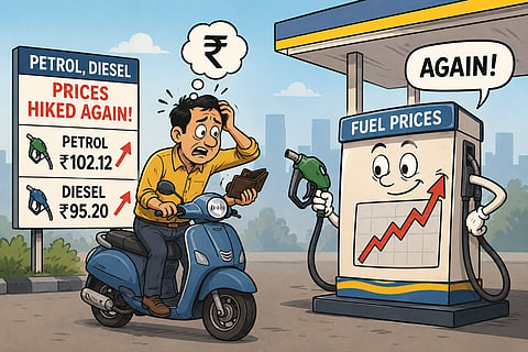 Petrol, diesel prices raised again--fourth increase in two weeks; more hikes likely
