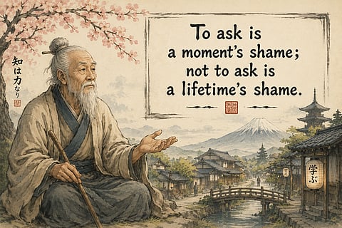 Japanese proverb of the day: ‘To ask is a moment’s shame; not to ask is a lifetime’s shame’