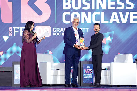 Shibili Rahman being honoured at  Media One Kochi Conclave