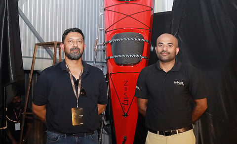 Abhilash Tomy (left) with Jose Babu Maliakel, CEO of MKEL Marine. 