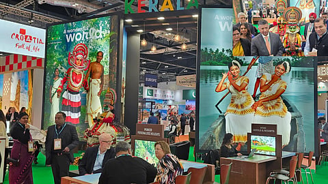 Kerala Tourism pavilion at the London World Travel Market 2024.