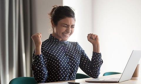 Happy women employee