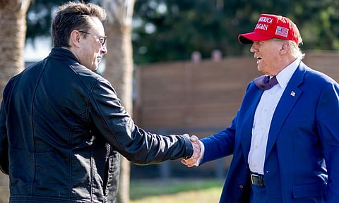 tesla CEO Elon Musk and US President Donald Trump